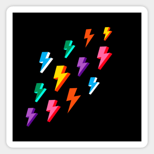 Rainbow Lightning Bolts Magnet